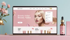 Bir güzellik salonunda müşteri saç kesimi yaparken, tablet ekranında online randevu sistemi açık ve müsait saatler gösteriliyor.