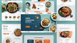 Akıllı telefon ve tablet ekranlarında açık bir restoranın online menüsü, yemek görselleri ve fiyatlarıyla birlikte iştah açıcı bir şekilde sergileniyor.
