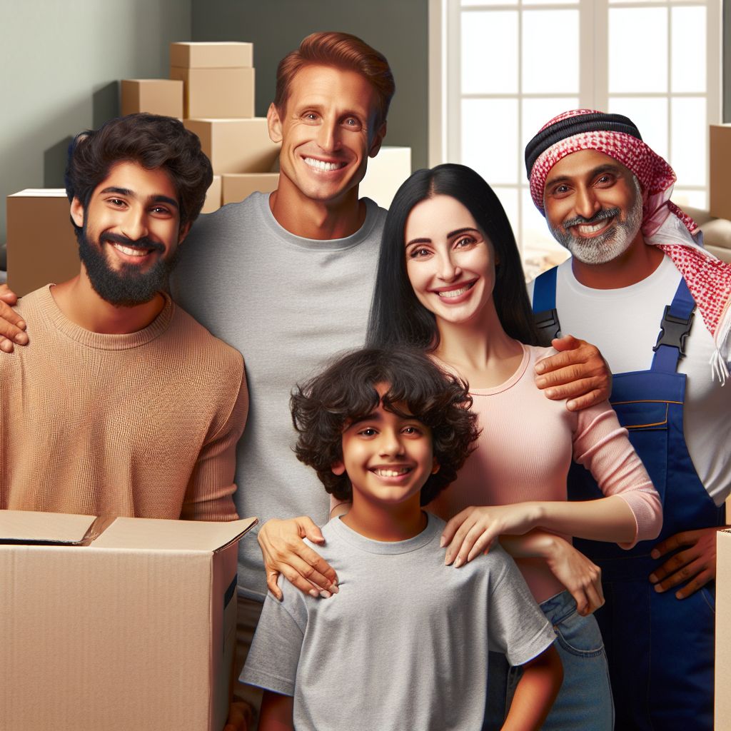 Yeni evlerinde mutlu bir aile, YALOVA Evden Eve Nakliyat ile güvenli taşınmanın keyfini çıkarıyor.