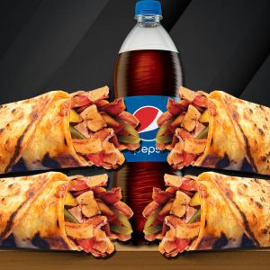 036 Antalya 4lü Bazuka Tavuk Döner Dürüm 40 cm Menü