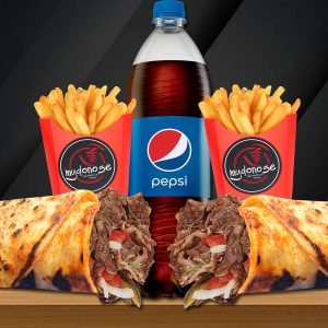 029 Antalya 2li Bazuka Et Döner Dürüm 40 cm Menü