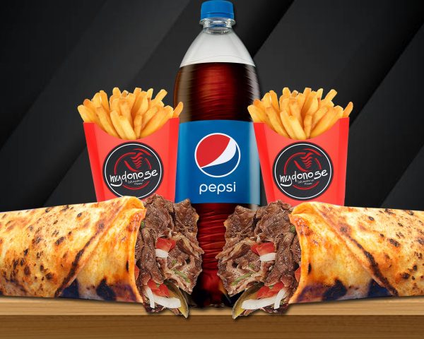 029 Antalya 2li Bazuka Et Döner Dürüm 40 cm Menü