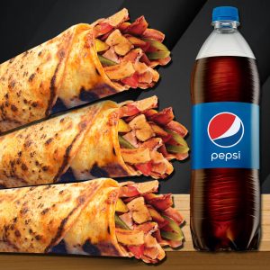 032 Antalya 3lü Bazuka Tavuk Döner Dürüm Menü