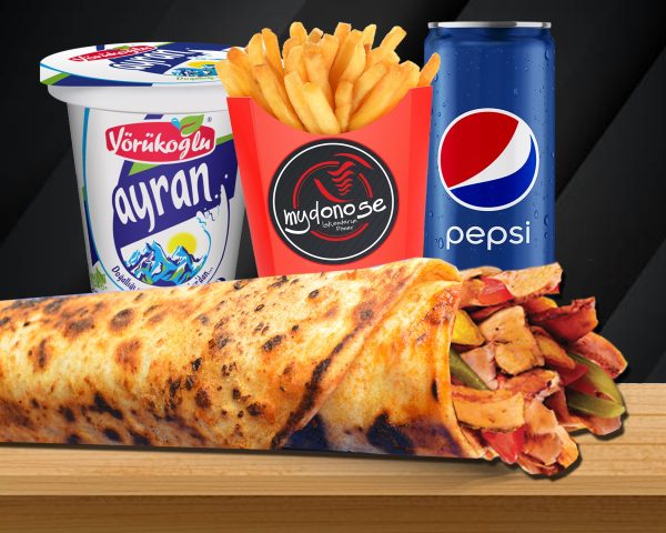 021 Antalya Cheddarlı Bazuka Tavuk Döner Dürüm Menü