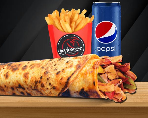 023 Antalya Kaşarlı Bazuka Tavuk Döner Dürüm Menü