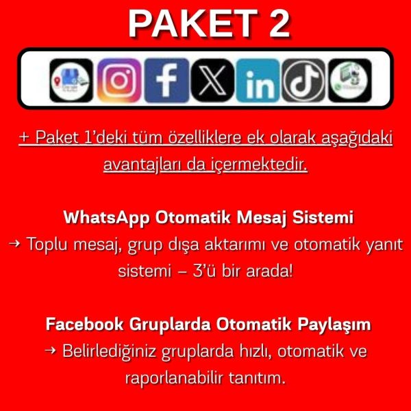 Sosyal medya tanıtım ve pazarlama Paket:2